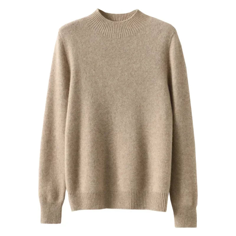 CozyKnit Women's Half High Collar Sweater Pullover - Soft Knit, Perfect for Autumn & Winter 5