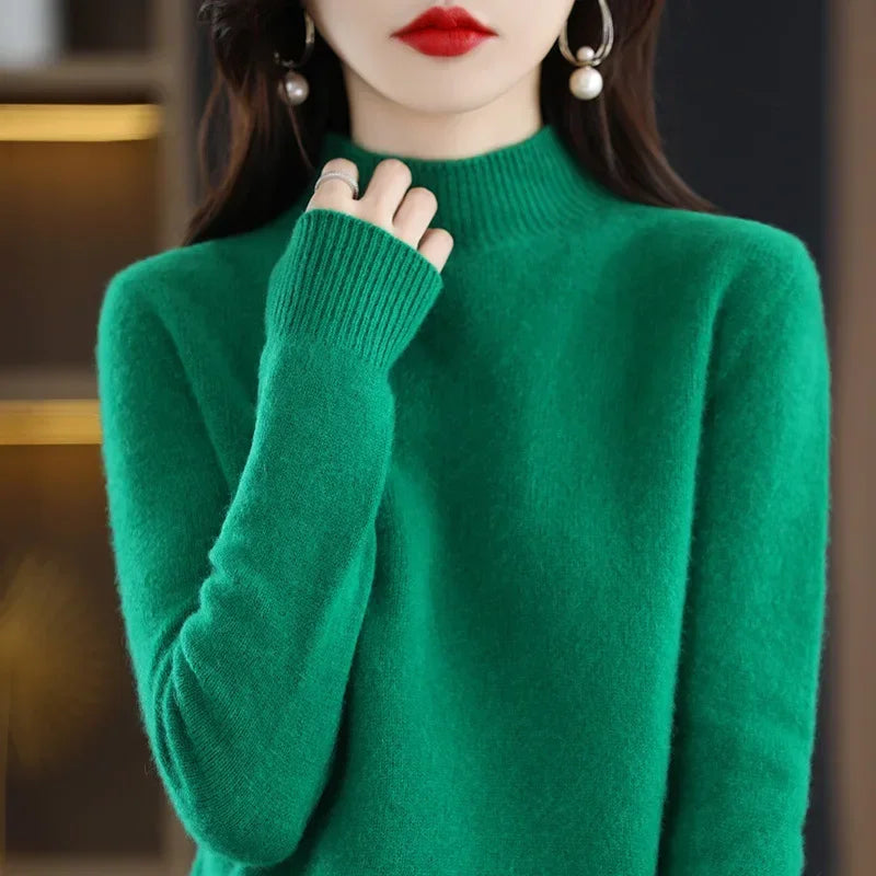 Variant image for CozyKnit Women's Half High Collar Sweater Pullover - Soft Knit, Perfect for Autumn & Winter-38