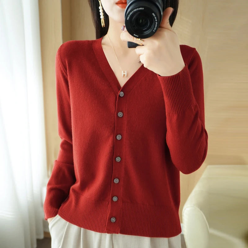 Variant image for Cashmere Cardigan for Women - V-Neck Oversized Loose Fit for Autumn Wear-6