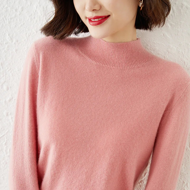 Variant image for CozyKnit Women's Half High Collar Sweater Pullover - Soft Knit, Perfect for Autumn & Winter-6