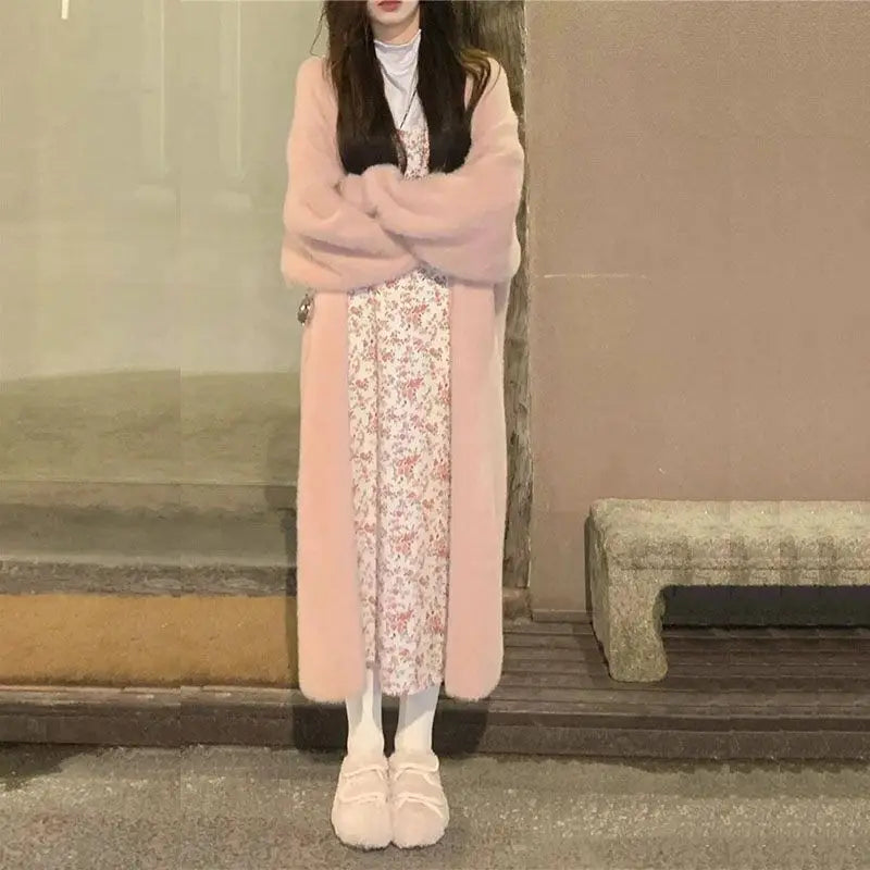 Variant image for CozyKnits Women's Cashmere Blend White Long Cardigan Sweater Coat-6
